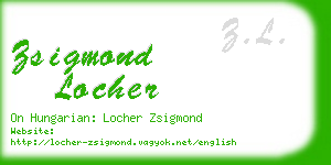zsigmond locher business card
